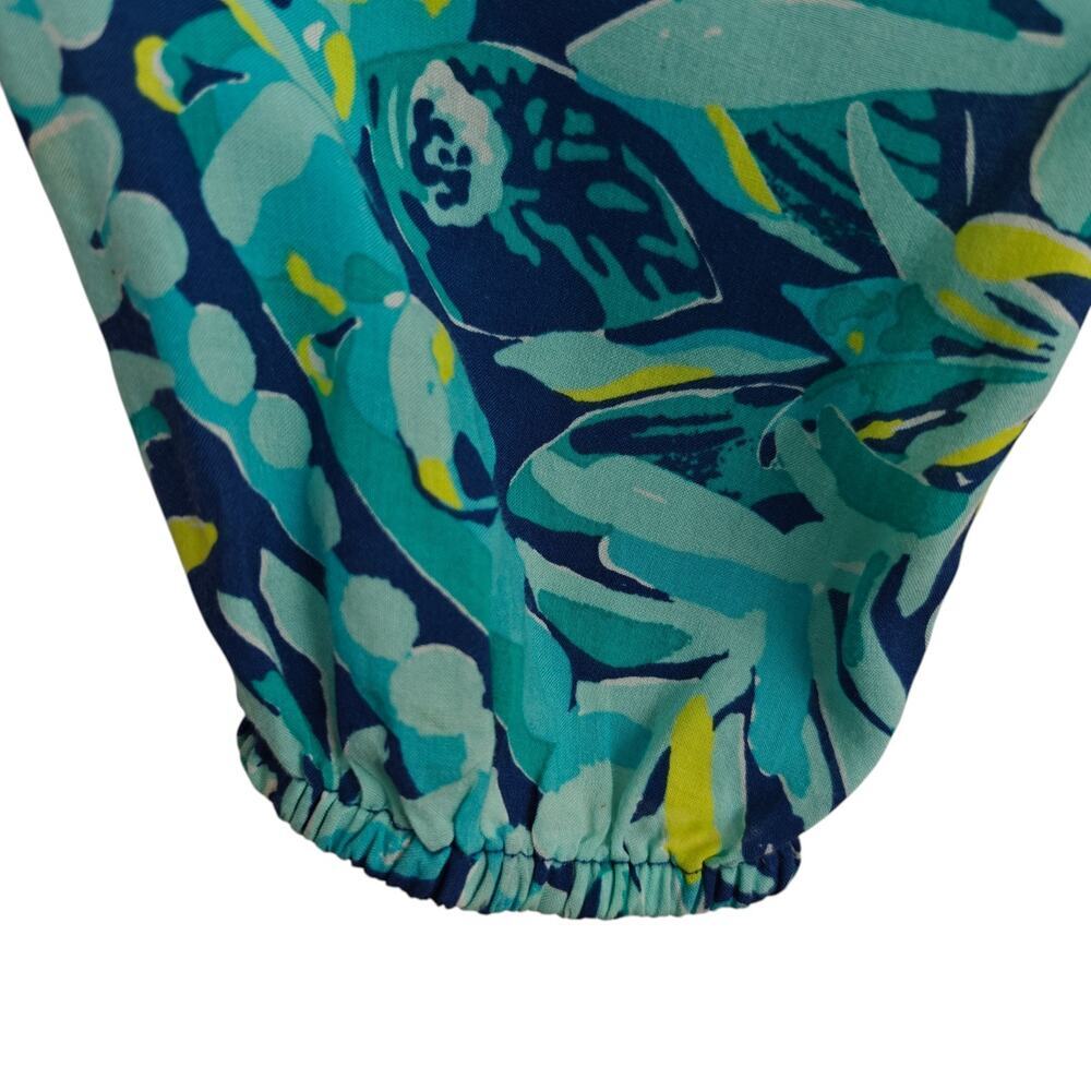 Lilly Pulitzer Willa Top Size XS Indigo Midnight Cove Print Tropical Leaf Resort - Picture 4 of 10